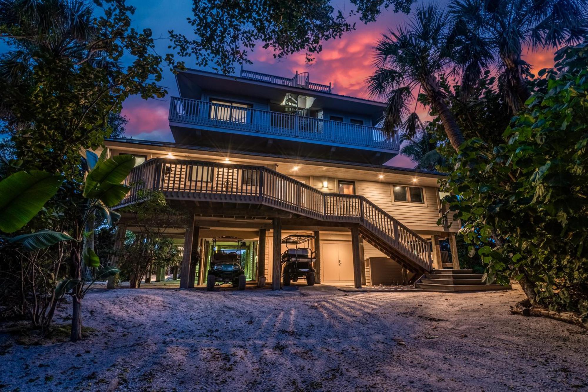 Beachfront,V Private, 360 Views, Sunsets, Hottub Captiva Island Esterno foto